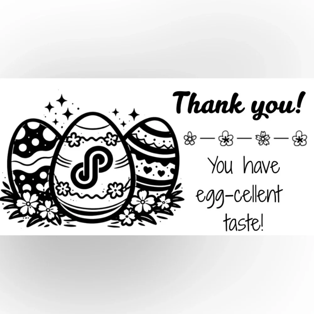 Handmade 50 Count Poshmark Easter Egg “You Have Egg-cellent Taste” Stickers